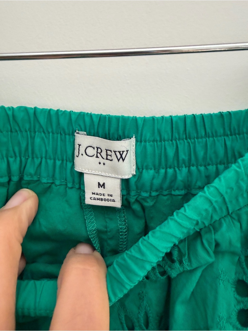 J. Crew Factory Green Eyelet Skirt - Picture 3 of 3